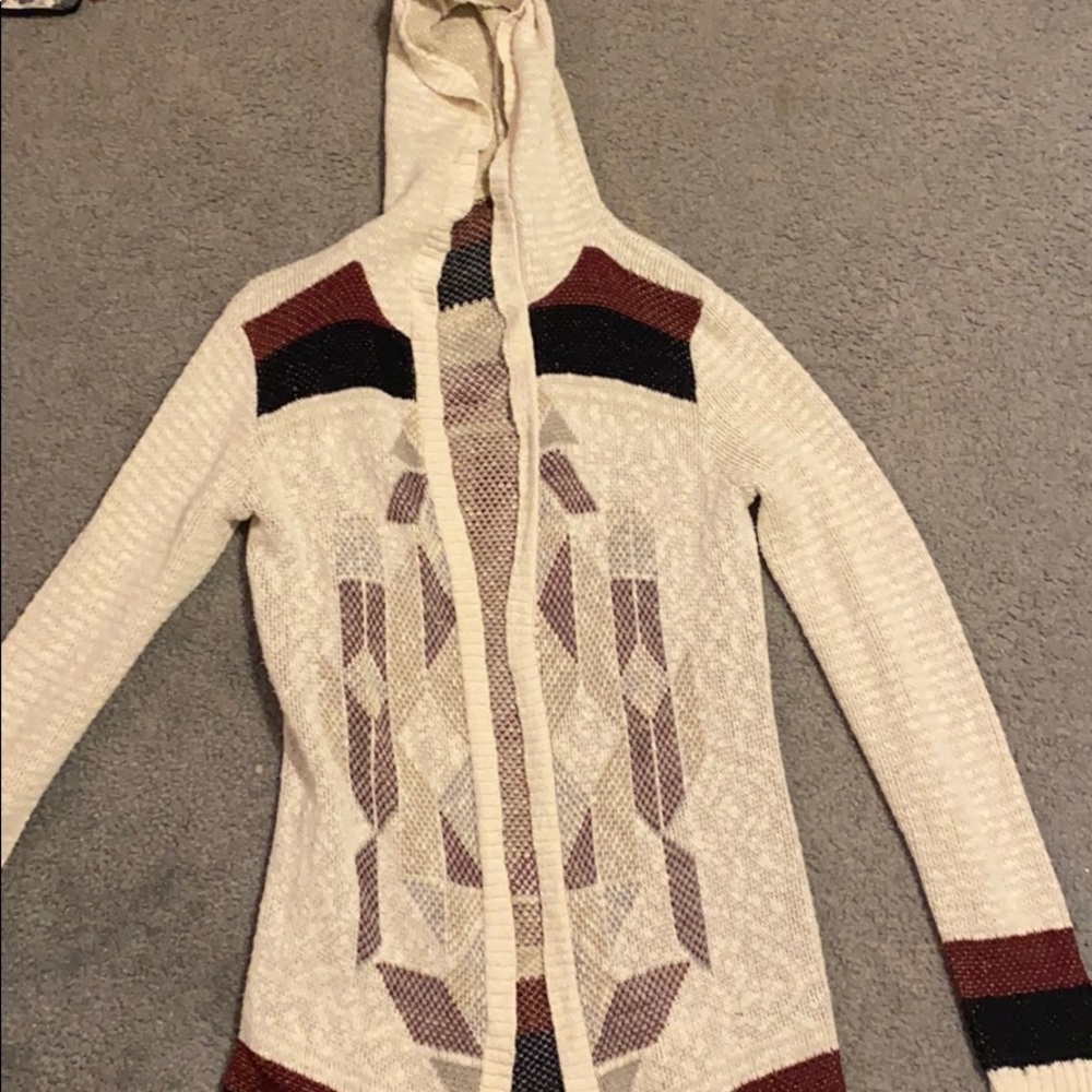 Long cardigan with hood